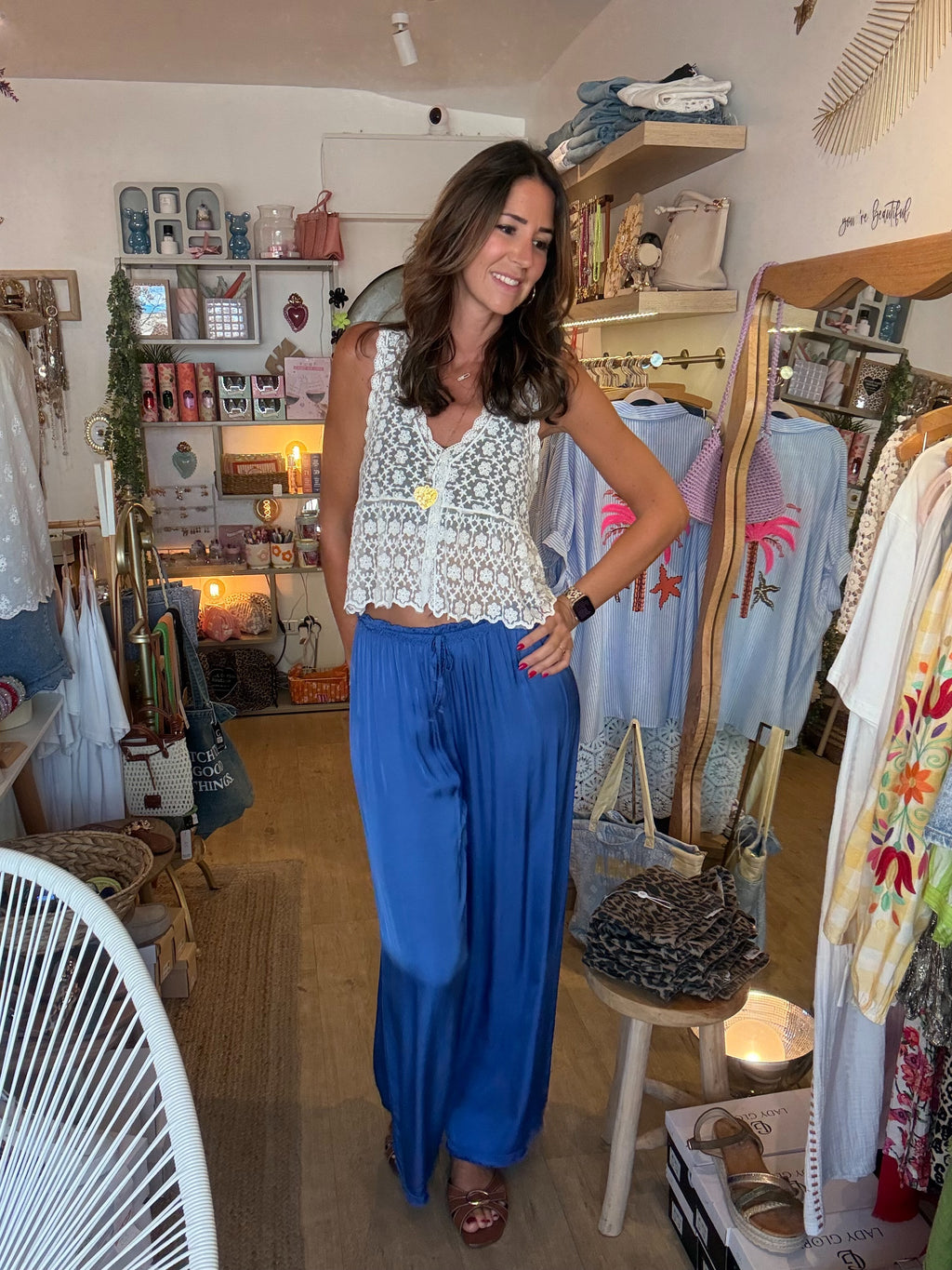 Pantalon fluide Bleu Royal