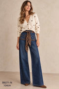 Jean ceinture fleurie
