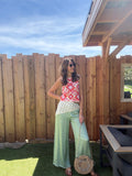 Pantalon fluide Vert Pastel