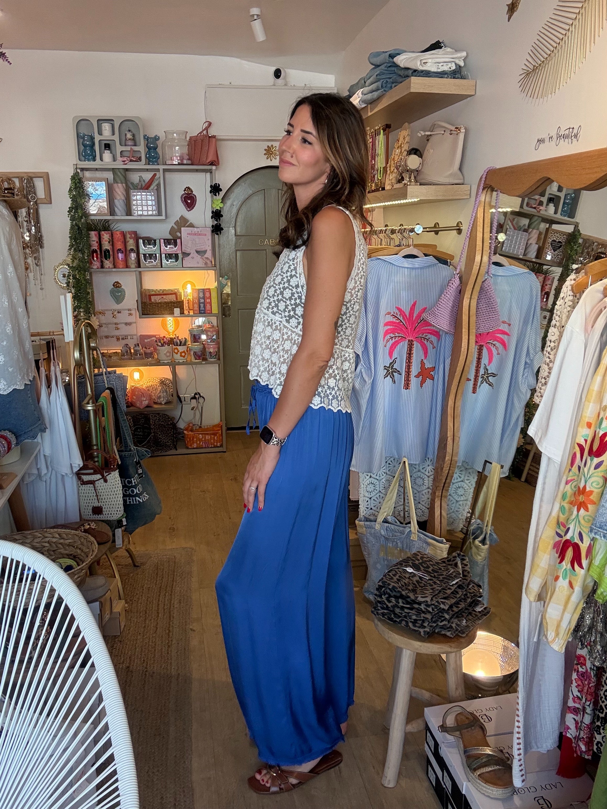 Pantalon fluide Bleu Royal