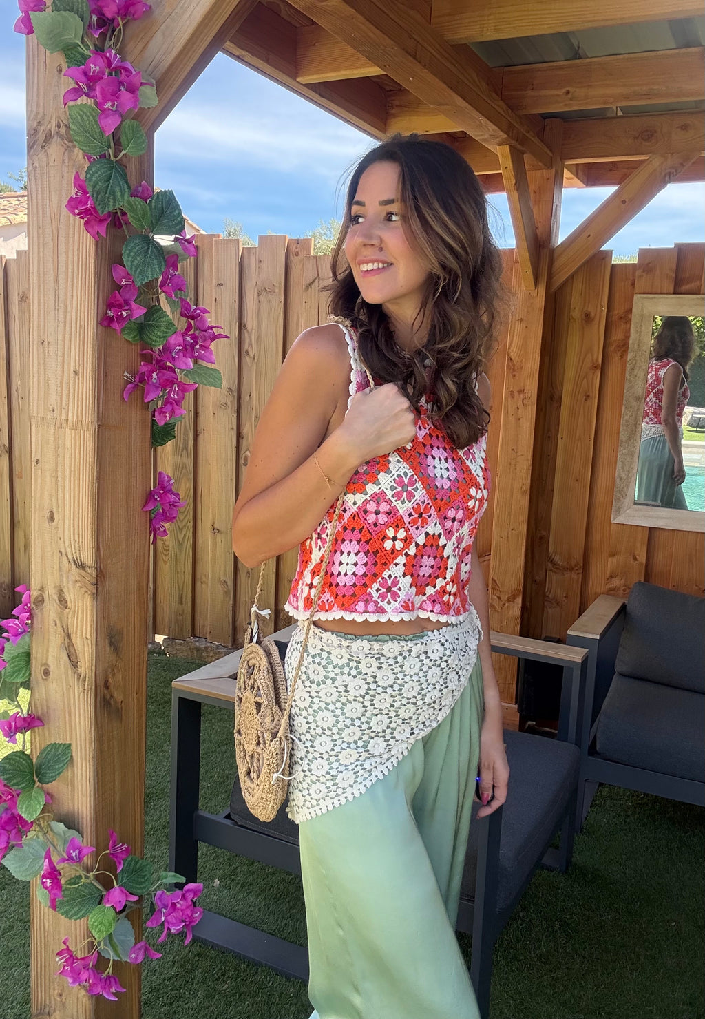 Pantalon fluide Vert Pastel