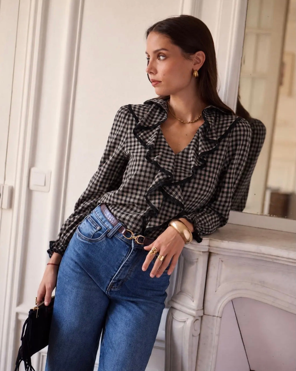 Chemise Vichy à volants
