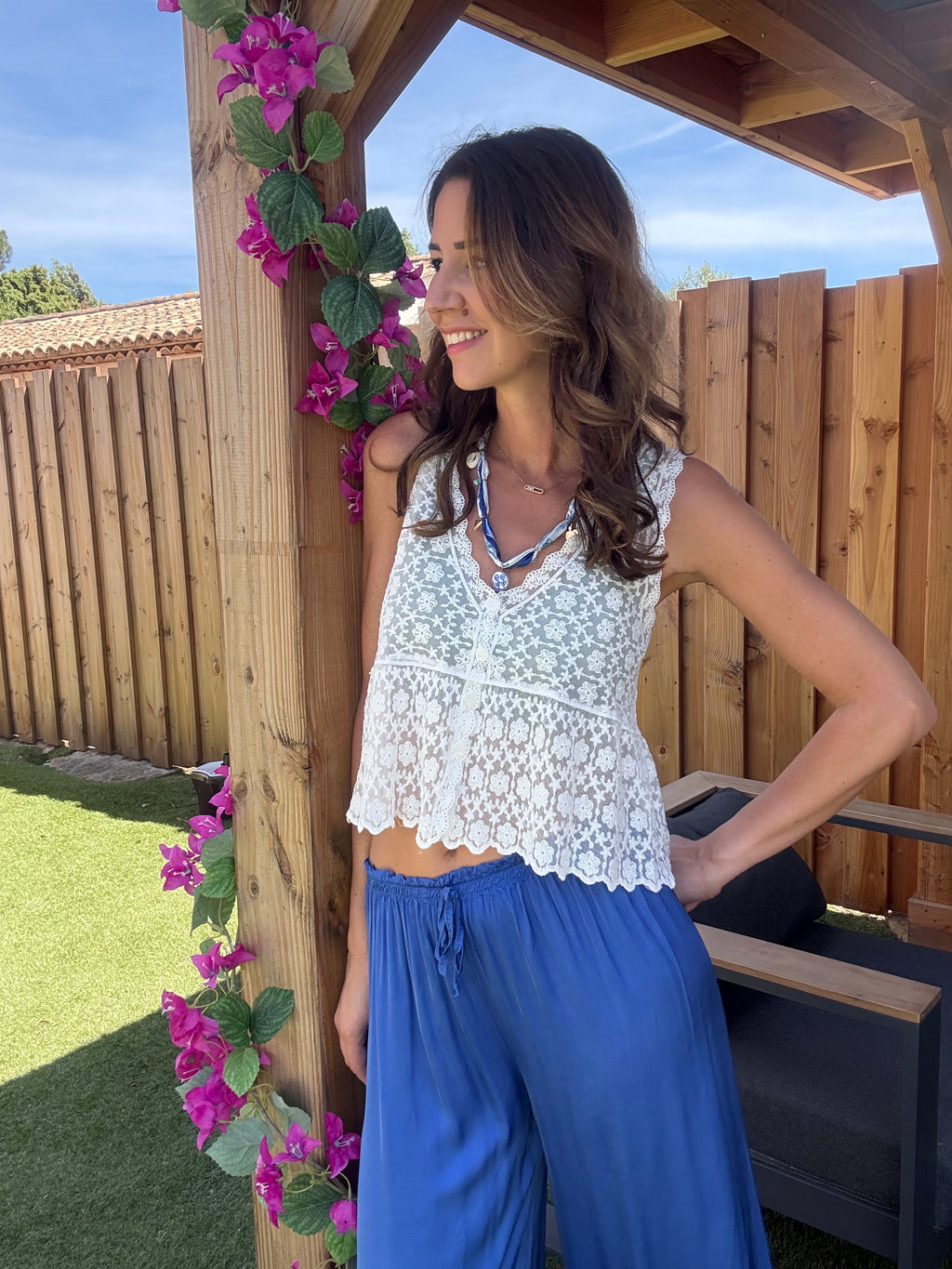 Pantalon fluide Bleu Royal