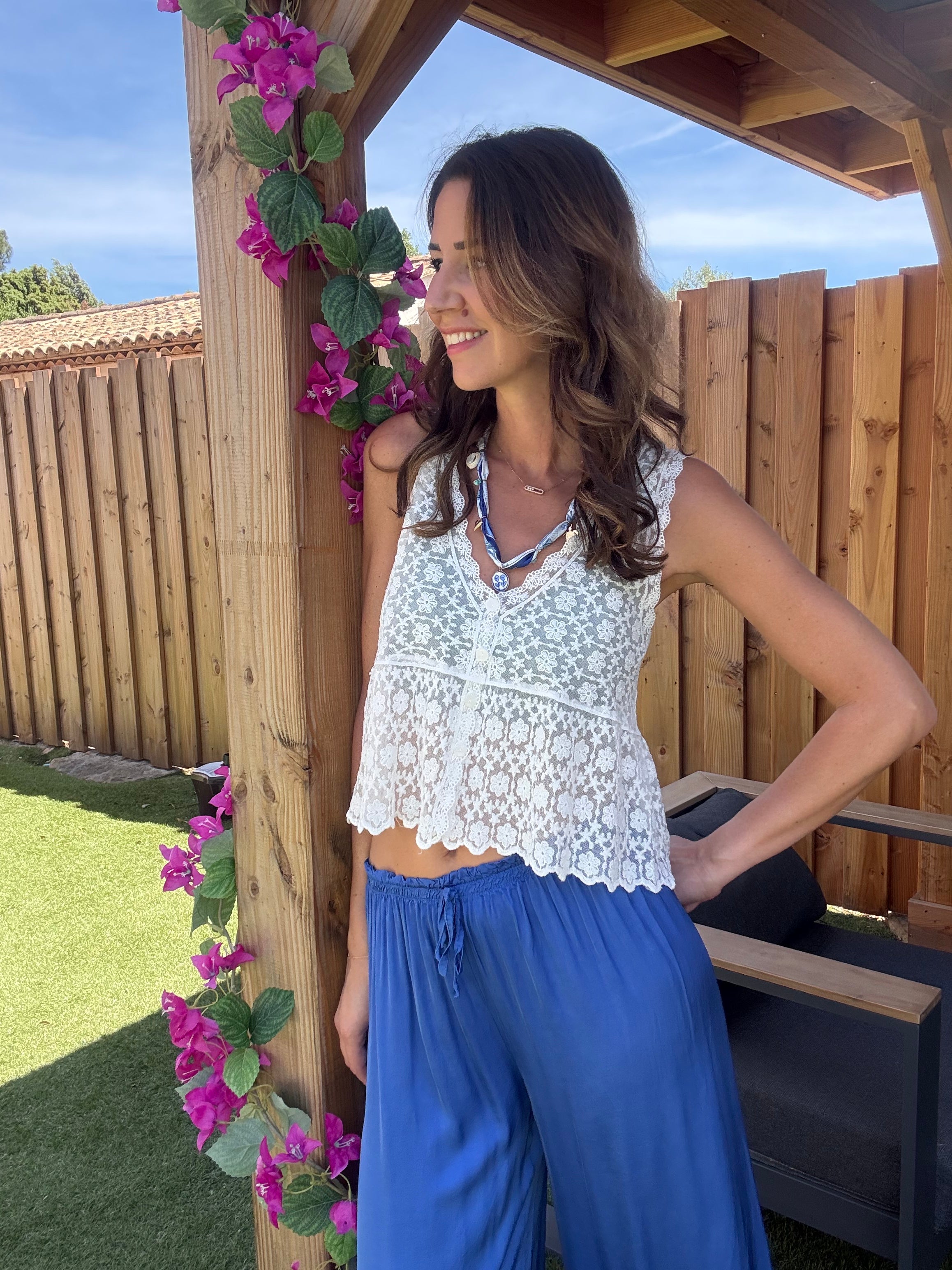 Pantalon fluide Bleu Royal