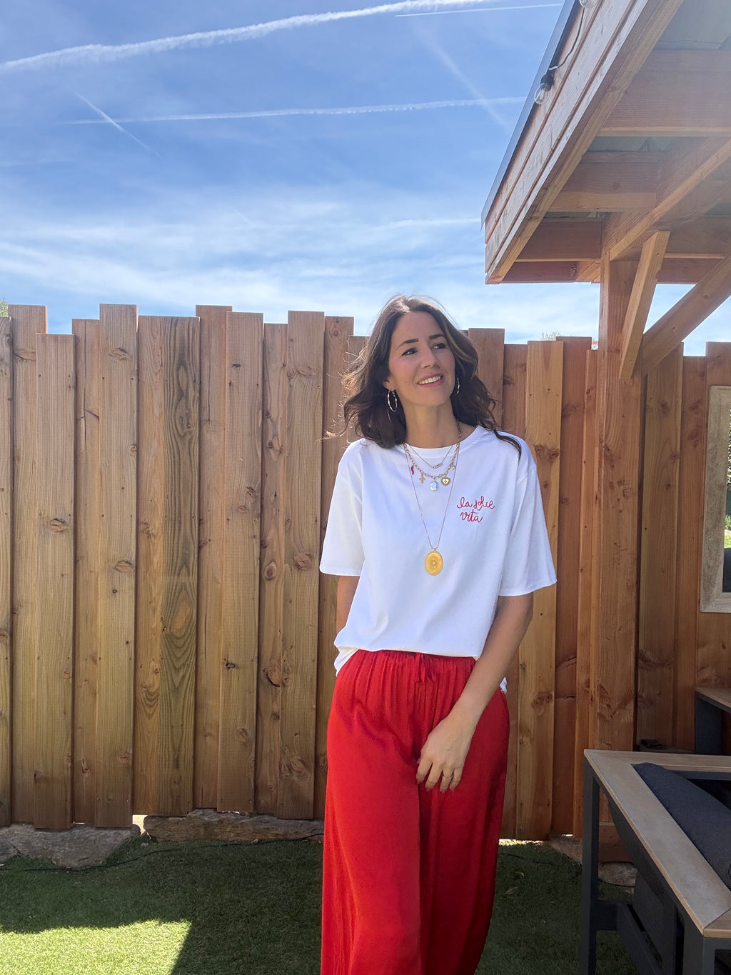 Pantalon fluide Rouge