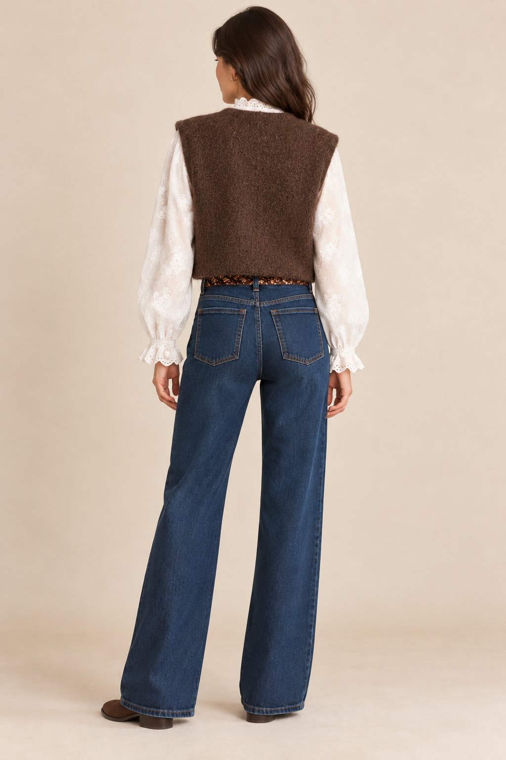 Jean ceinture fleurie