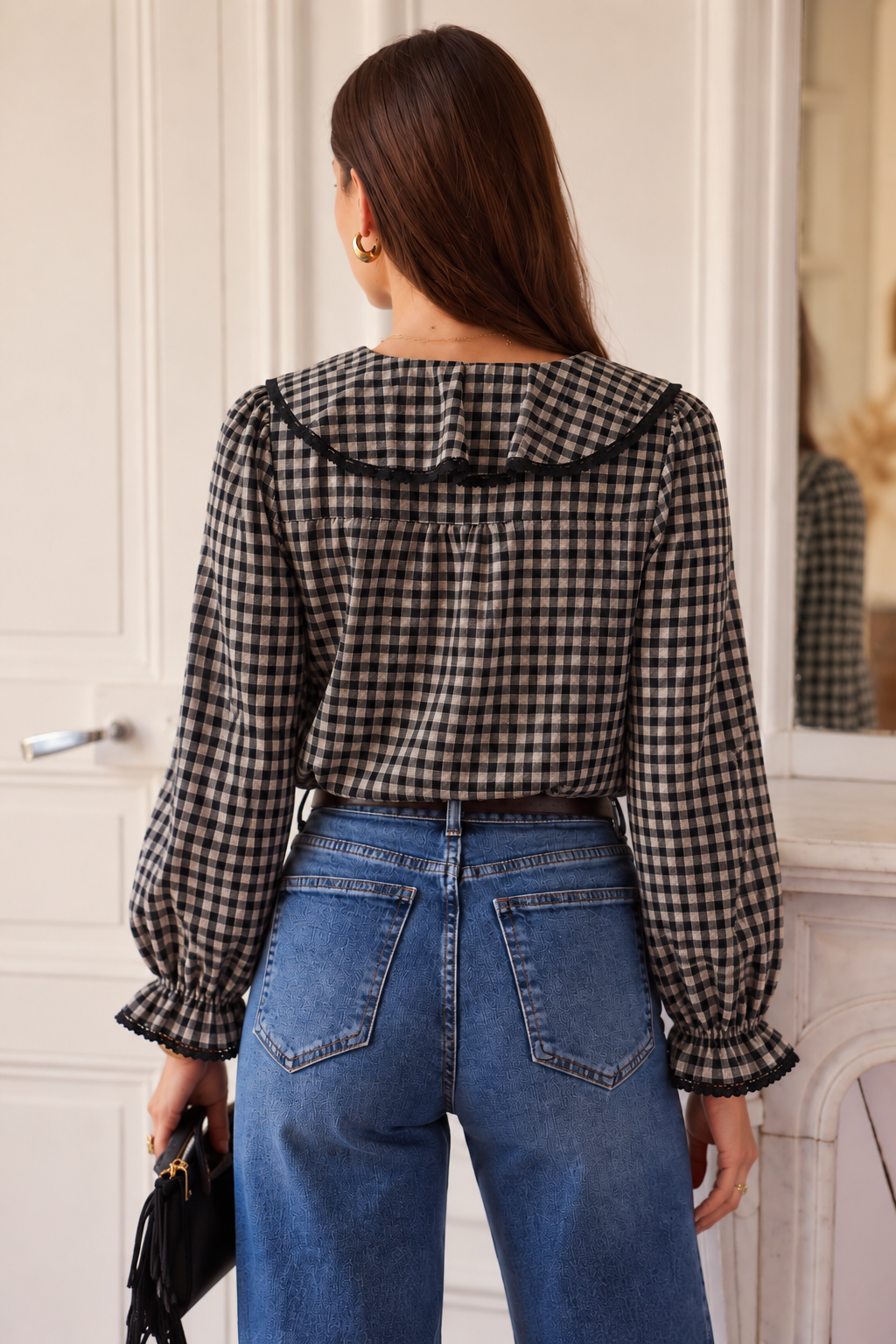 Chemise Vichy à volants