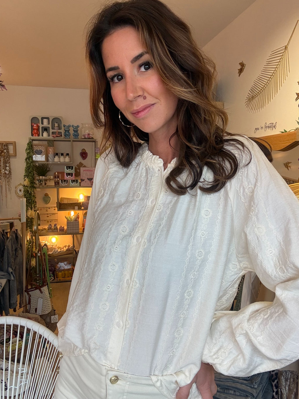 Chemise Brodée Ivoire
