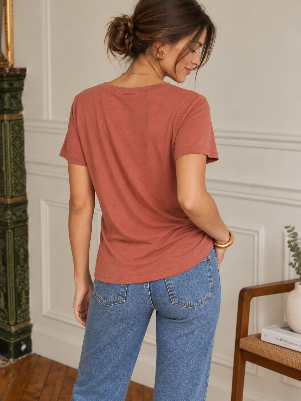 T-shirt Vieux rose